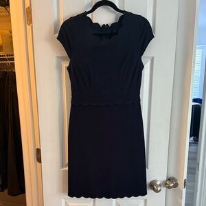 Elegant Black Scalloped Dress